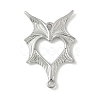 304 Stainless Steel Bat Wings Heart Links Connector Charms STAS-S186-13P-1