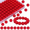 80Pcs Round Silicone Focal Beads SIL-SZ0001-24-39-1