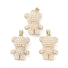 Rack Plating Golden Brass with Plastic Imitation Pearl Pendants KK-G482-02G-1