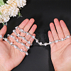 1 Yard Brass Crystal Rhinestone Cup Chain with Imitation Pearl OCOR-GL0001-08B-5