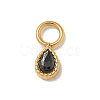 Ion Plating(IP) 304 Stainless Steel with Rhinestone Charms STAS-G351-18G-2