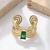 304 Stainless Steel Cuff Rings for Women RJEW-D302-03G-08-5