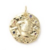 Brass Micro Pave Cubic Zirconia Pendants ZIRC-G157-03I-01G-1
