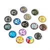 Mosaic Printed Glass Half Round/Dome Cabochons GGLA-N004-16mm-G-1