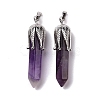 Natural Amethyst Big Pointed Pendants G-E059-03AS-04-2