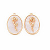 Brass Birth Floral Pendants KK-S364-288-1