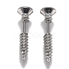 PVD Vacuum Plating 304 Stainless Steel Unisex Punk Hip-hop Rock Nail Shape Screw Pierced Stud Earrings EJEW-F261-01A-1