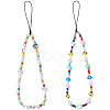 2Pcs 2 Styles Glass & Resin Moblie Straps AJEW-GF0010-06-1