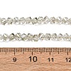 Electroplate Transparent Glass Beads Strands GL-CBA7A17-01A-14-3