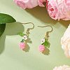 Handmade Glass Seed Beads Apple Dangle Earrings EJEW-MZ00575-02-1