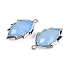 Dyed Natural Jade Faceted Leaf Pendants G-I375-04P-17-2