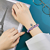 6Pcs 6 Colors Evil Eye Resin Beaded Stretch Bracelets Set with Hamsa Hand Charms BJEW-AN0001-66-6