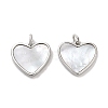 Brass Pave Shell Pendants KK-K365-08B-P-1