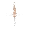3Pcs 3 Styles Electroplated Natural Quartz Crystal Nuggets Copper Wire Wrapped Pendants PALLOY-JF03128-09-3