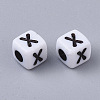 White Opaque Acrylic Beads X-MACR-R869-02X-2