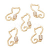 5Pcs Brass Micro Pave Clear Cubic Zirconia Screw Carabiner Lock Charms KK-TA0003-18-2