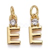 Brass Micro Pave Clear Cubic Zirconia Pendants ZIRC-Z011-35E-1