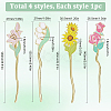 4Pcs 4 Styles Alloy Enamel Bookmarks AJEW-SC0002-91-2