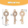 80Pcs Alloy Crystal Rhinestone Connector Charms ALRI-DC0001-04-2