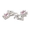 Brass & Glass & Cubic Zirconia Pendants KK-G468-64P-2