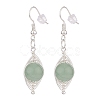 Round Natural Stone Braided Dangle Earrings EJEW-JE04844-3