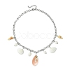 Natural Cultured Freshwater Pearl & Spiral Shell Bib Pendants X1-NJEW-TA00181-4