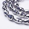 Electroplate Glass Beads Strands EGLA-D017-15x10mm-7-2