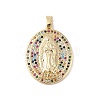 Brass Cubic Zirconia Pendants KK-Z050-29G-02-1
