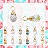 10Pcs Glass Pendants PALLOY-YW00130-01-4