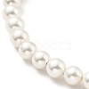 Shell Pearl Beaded Slider Bracelet with Brass Snake Chain X-BJEW-B066-01B-01-3