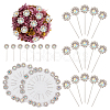 Alloy Rhinestone Flower Long Pins FIND-WH0111-322-1