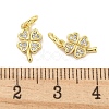 Rack Plating Brass Micro Pave Clear Cubic Zirconia Charms KK-Q814-08G-3