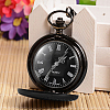 Openable Flat Round Alloy Pendant Pocket Watches WACH-D046-2