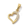 Ion Plating(IP) 304 Stainless Steel Micro Pave Cubic Zirconia Pendants STAS-Z107-04G-04-1