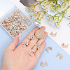 40Pcs 5 Colors Moon Alloy Enamel Connector Charms ENAM-CA0001-55-3