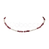 Faceted Round Natural Tourmaline and Pearl Beaded Necklaces NJEW-JN06409-02-4
