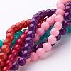 Natural Mashan Jade Round Beads Strands G-D263-6mm-M-1