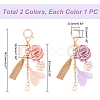 2Pcs 2 Colors Alloy Keychain KEYC-WR0001-15-2