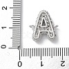 Brass Micro Pave Cubic Zirconia Letter Links KK-I717-04A-P-3