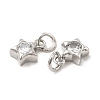 Brass Cubic Zirconia Charms KK-E068-VB227-3