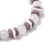 Round Natural White Jade Beads Stretch Bracelets BJEW-JB11818-02-4