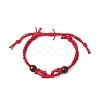 Adjustable Braided Waxed Cotton Macrame Pouch Bracelet Making BJEW-JB09698-02-1