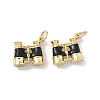 Brass Enamel Pendants KK-P325-23G-01-1