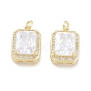 Brass Micro Pave Cubic Zirconia Charms X-ZIRC-F114-08-G-1