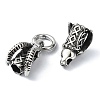 Tibetan Style 304 Stainless Steel Spring Gate Rings FIND-Z046-03AS-02-3