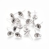 Tibetan Style Stud Earring Findings TIBE-A20145-AS-FF-1