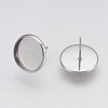 Non-Tarnish 202 Stainless Steel Stud Earring Settings STAS-I088-E-02P-2