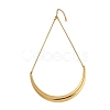 304 Stainless Steel Arc Shaped Pendant Snake Chain Necklaces for Women NJEW-B122-03G-4