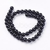 Natural Black Onyx Round Beads Strand G-L087-8mm-01-2