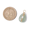 Copper Wire Wrapped Natural Green Aventurine & Natural Cultured Freshwater Pearl Beads Pendants PALLOY-JF03645-02-2